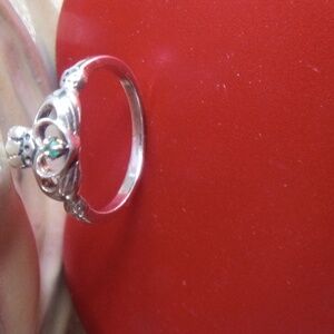 925 Vintage Sterling Silver Emerald Ring